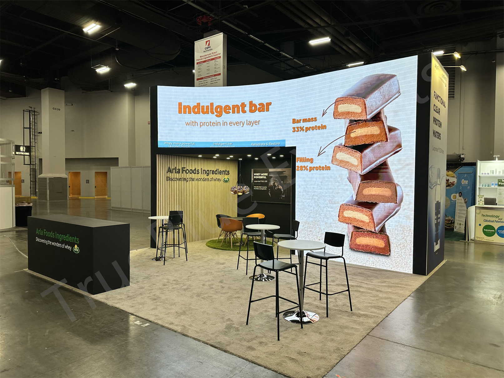 Arla SupplySide West 20' x 20' Curved LED Video Wall Booth