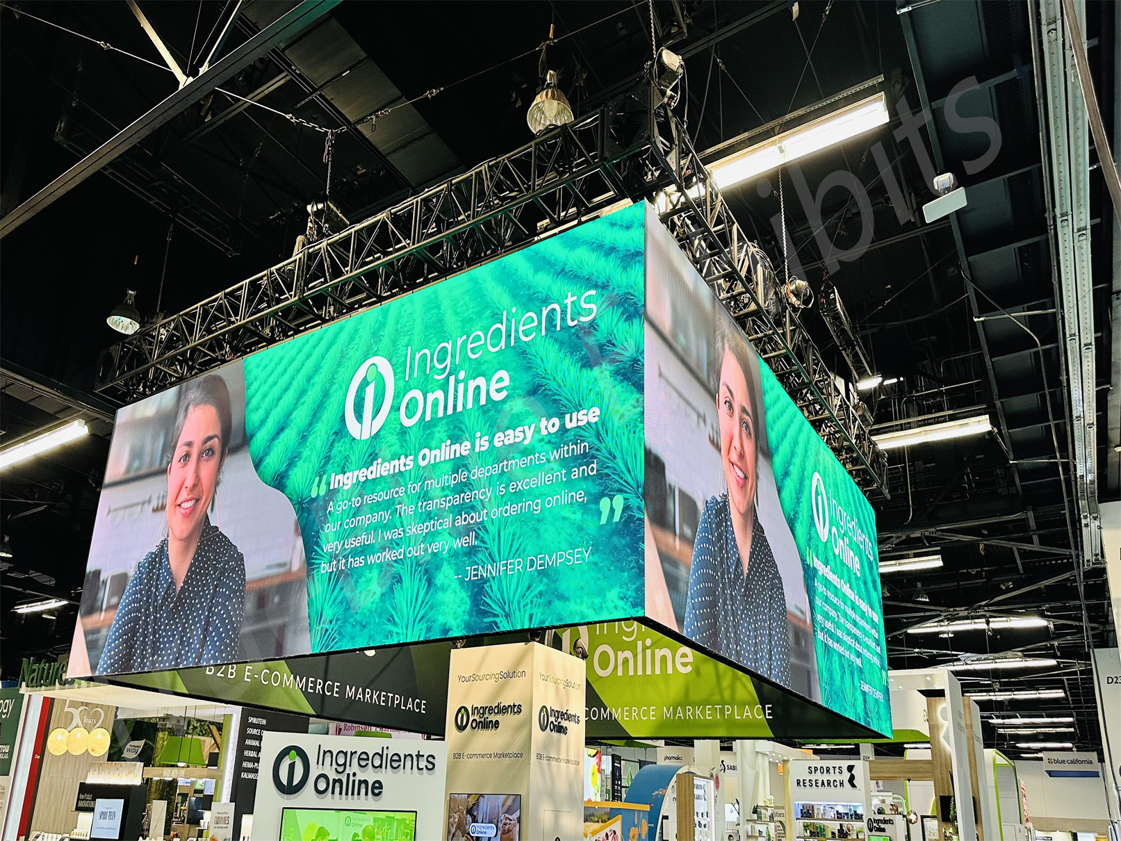 Ingredient Online Npew Natural Product Expo West 2023 Trade Show Hanging Led Video Wall Rental