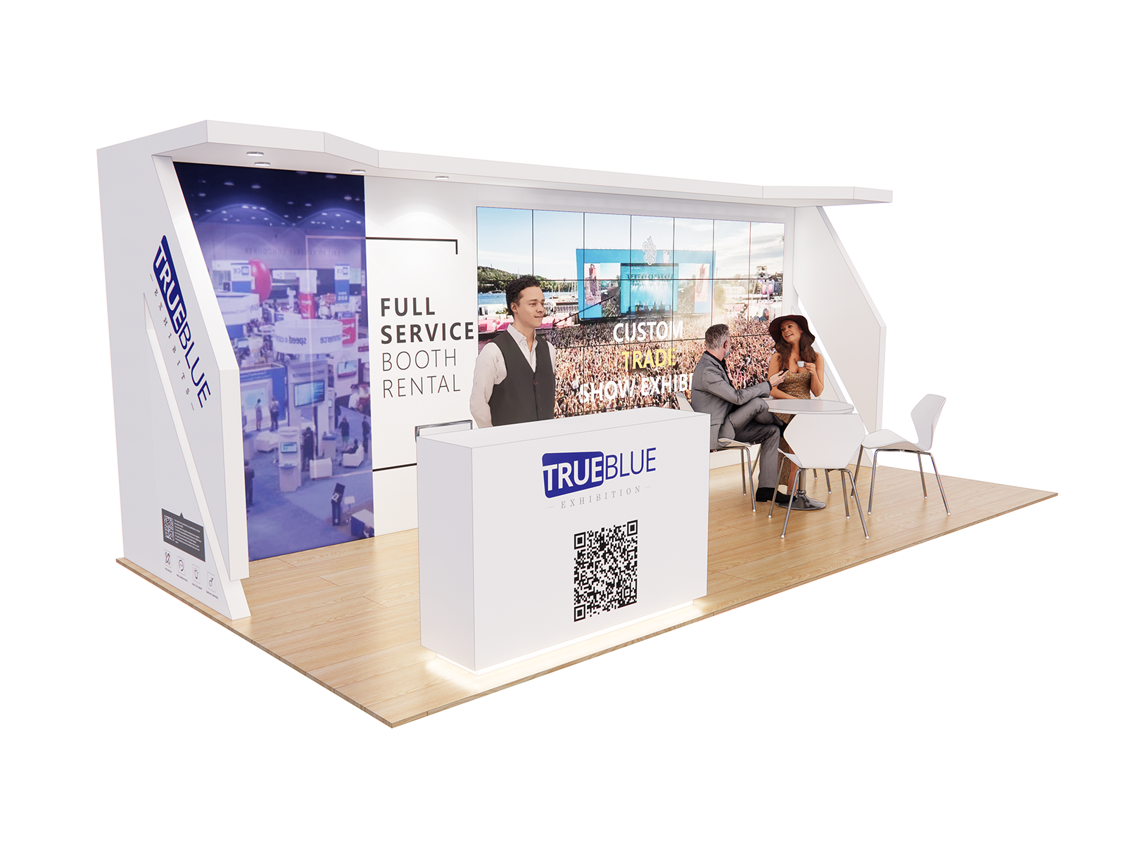 R34 10′ x 20′ Custom Trade Show Booth With LED Video Wall